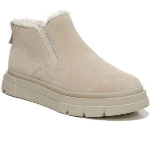 Franco Sarto Womens L-Anoro Beige Suede Platform Ankle Booties Sneakers